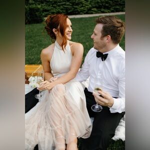 Alice + Olivia - RYN SLIT TULLE PANEL MAXI DRESS - Size 10